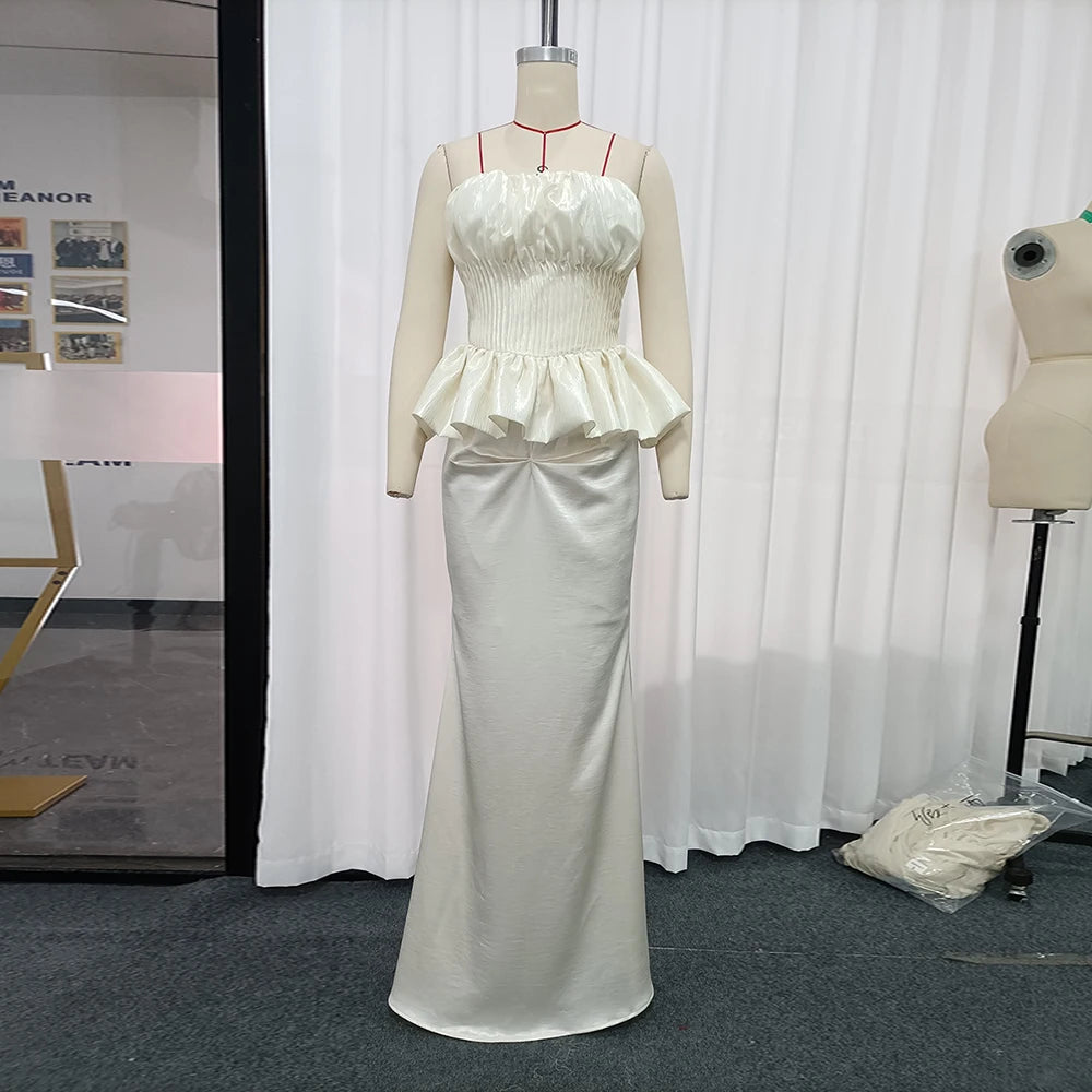 Solid Spliced Pleated Dresses