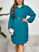 Plus Size Blue Shirt Dresses