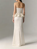 Solid Spliced Pleated Dresses