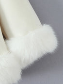 Solid Loose Spliced Fluff Elegant Jackets