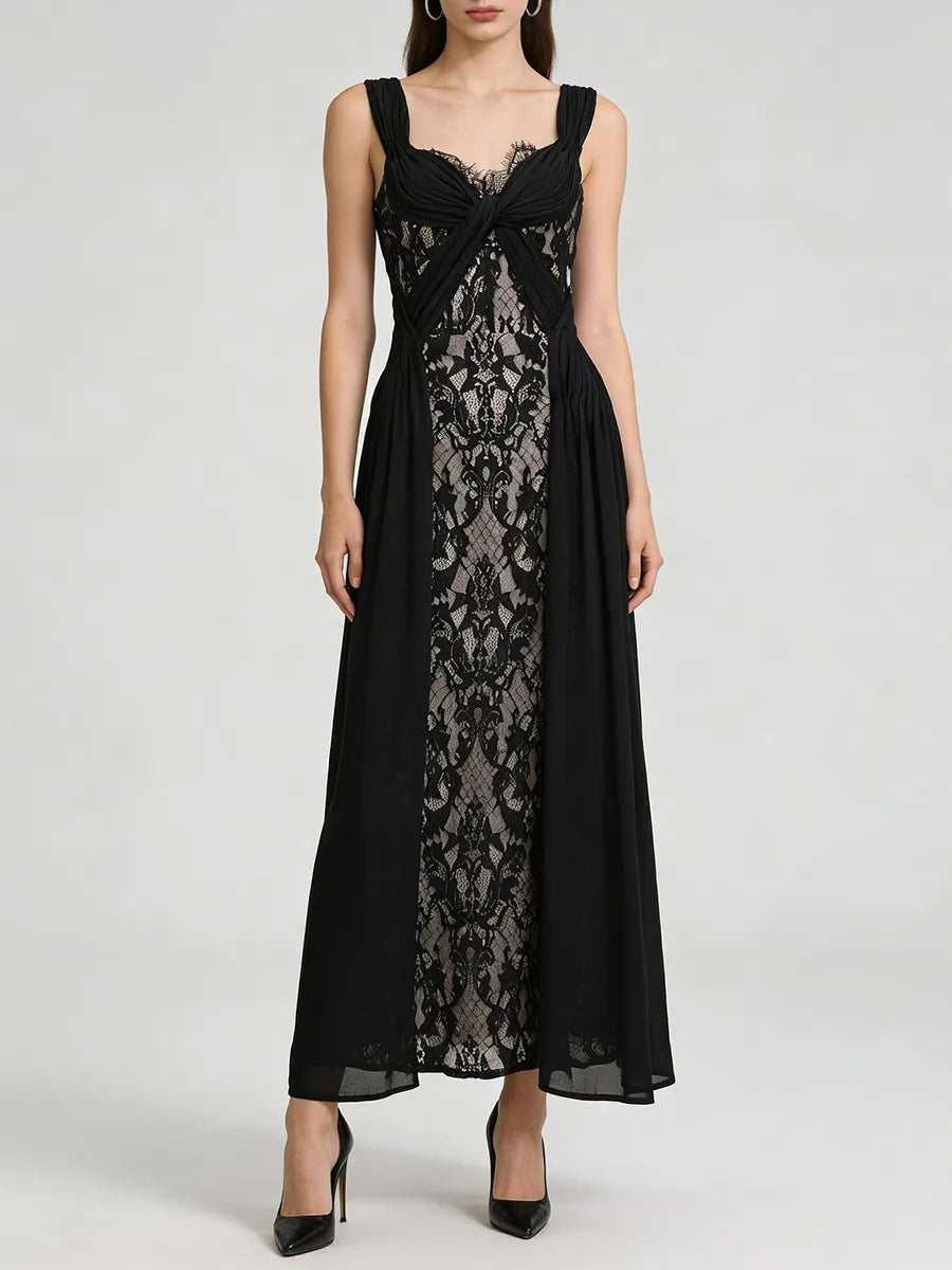 Spliced Lace Sexy Long Dresses