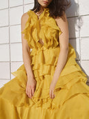 Spliced Ruffles Folds  Dresses