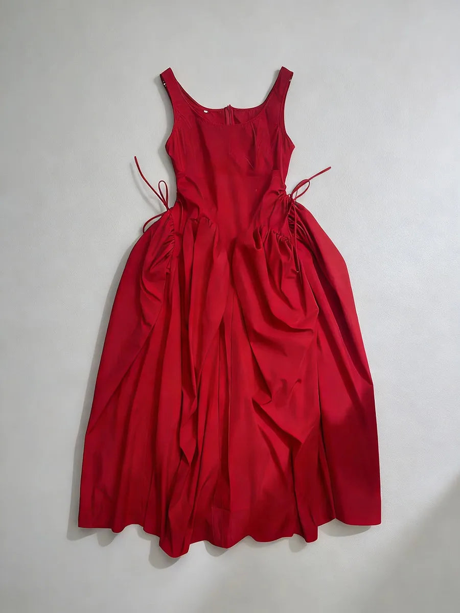 Solid Slimming Spliced Dress