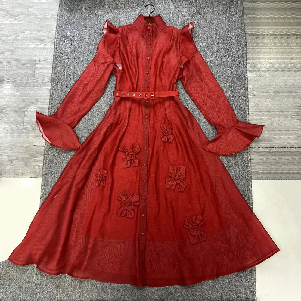 Spliced 3D Flower Dresses