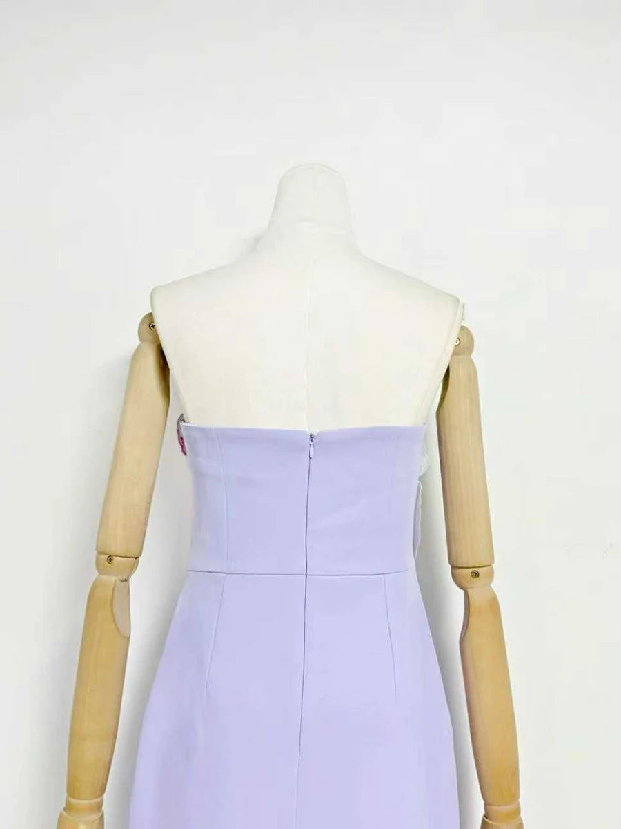 Spliced Appliqués Slimming Dresses