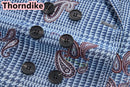 Men Suits 3 Piece Houndstooth Suit