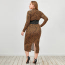Plus Size Leopard Dress with Belt