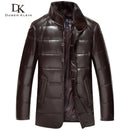 Men Leather Down Coat Genuine Sheepskin Jacket Winter jacket Black/Brown DK075