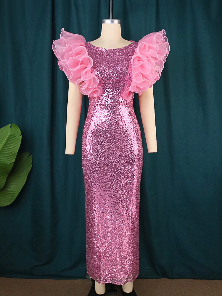 Plus Size Pink Sequin Dress