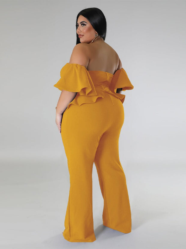 Plus Size Ruffle Jumpsuits