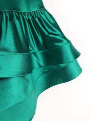 Plus Size Green Satin Dress