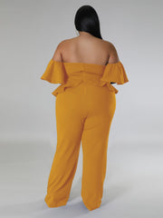 Plus Size Ruffle Jumpsuits