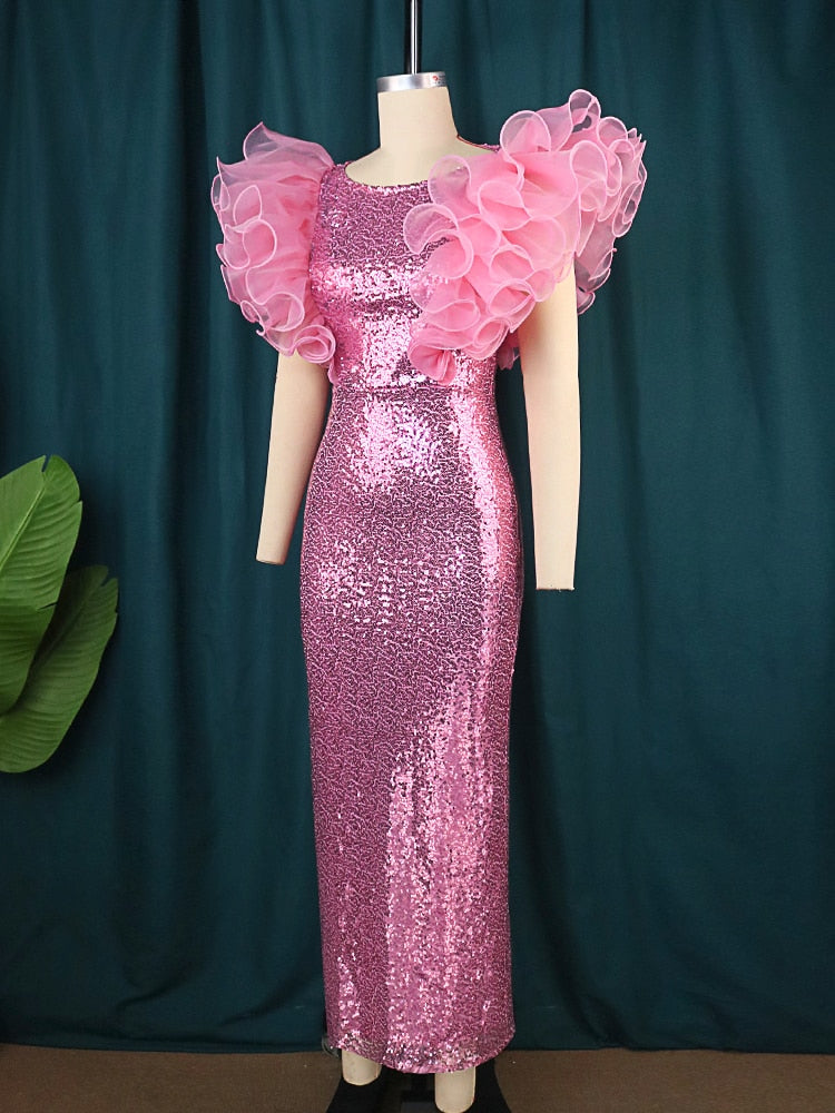 Plus Size Pink Sequin Dress